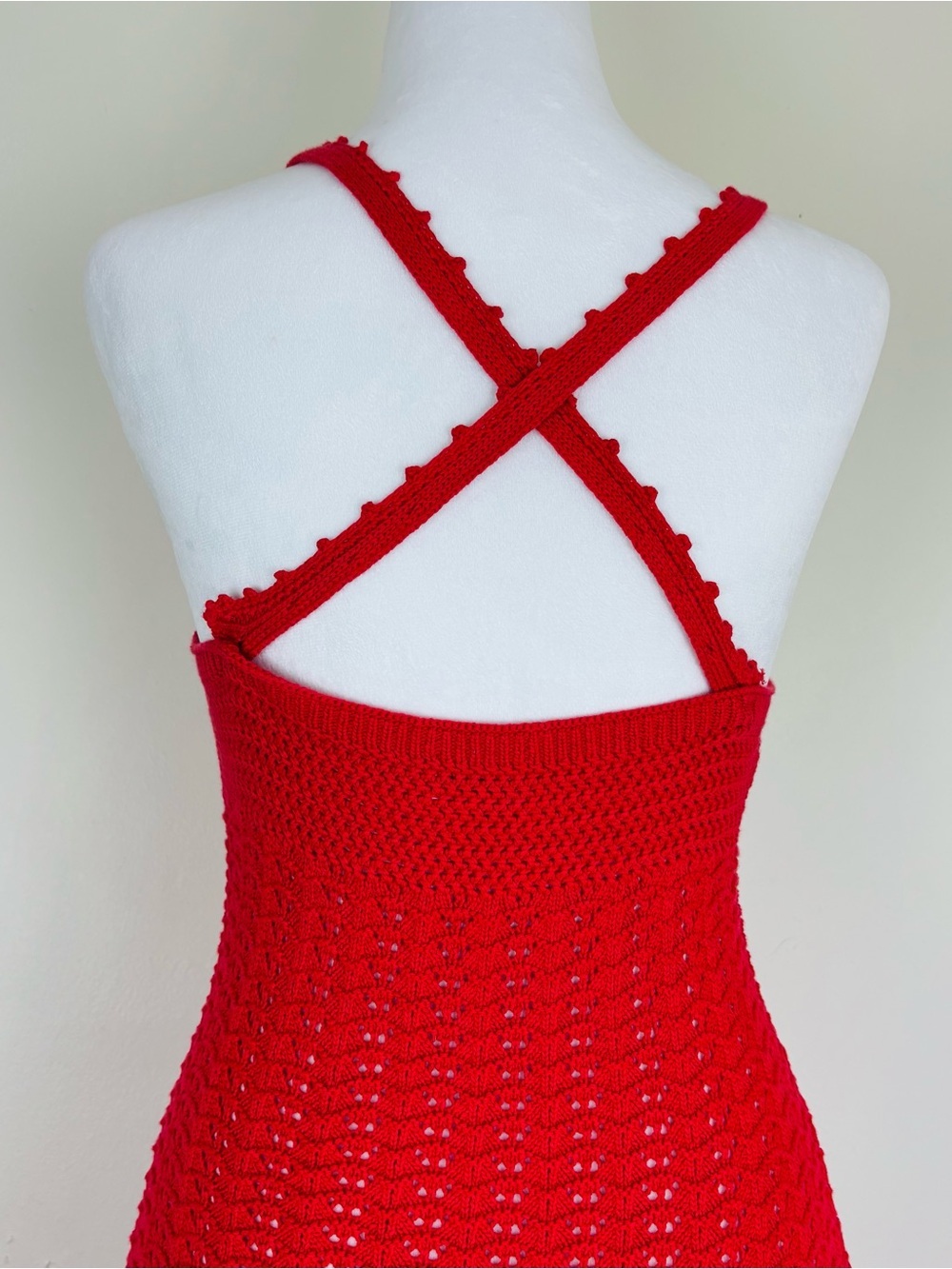 Aritzia Wilfred Red Crochet Evie Midi Dress. Medium. - Picture 8 of 11